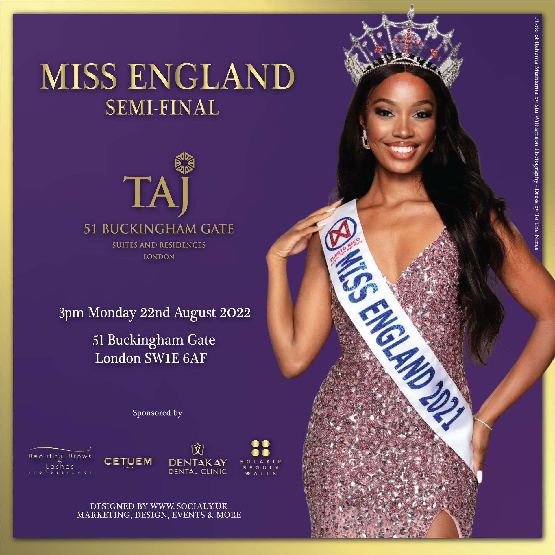 New Flyer designed for the Miss England semi final by Socialy.uk
