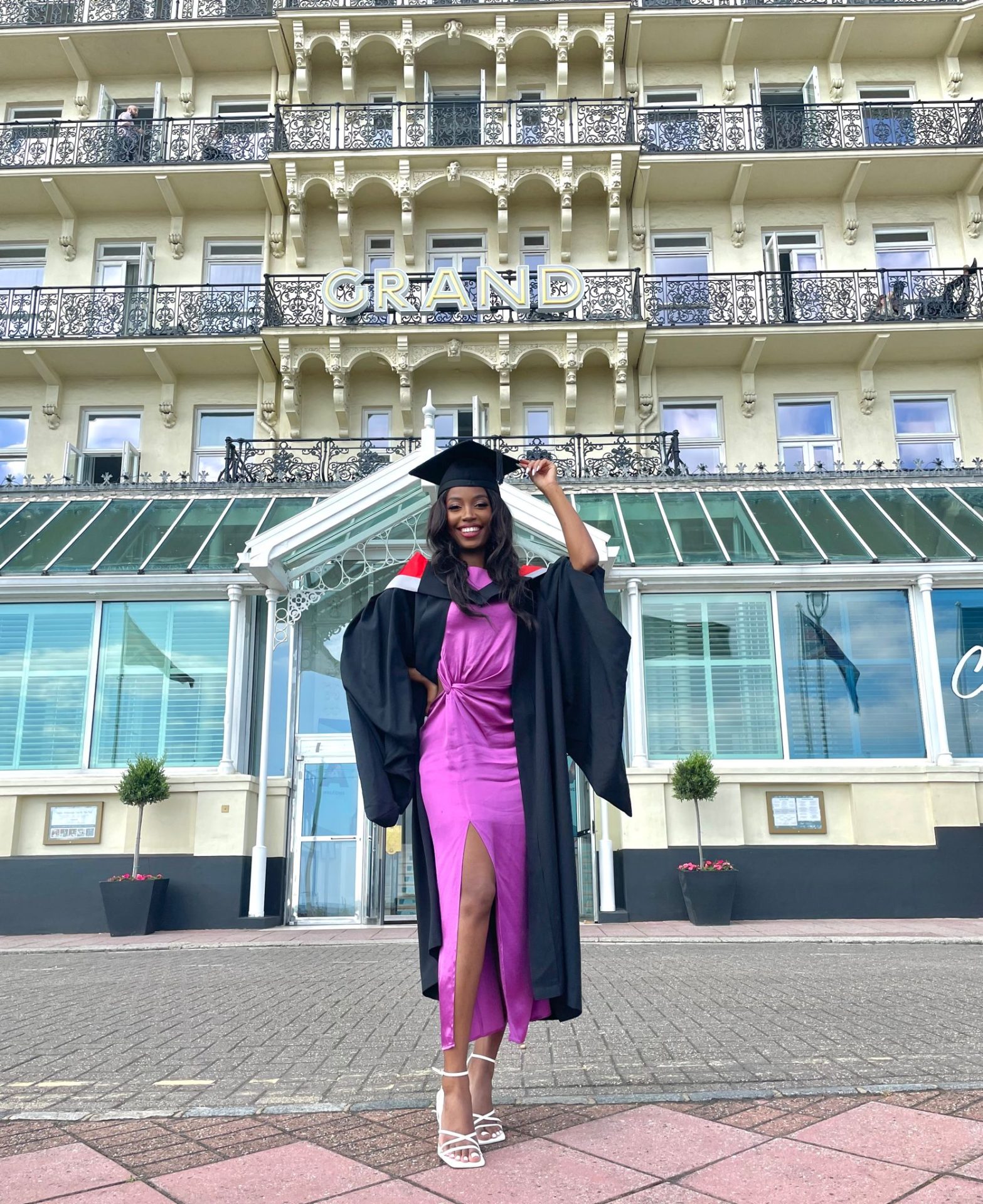 Miss England Celebrates her graduation in style TWO years after finishing her degree