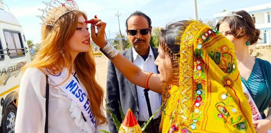 Miss England’s memorable visit to Tribal  school in Rajasthan