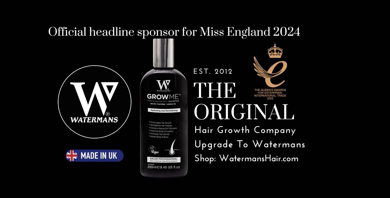 Watermans Hair  become headline sponsor Miss England 2024