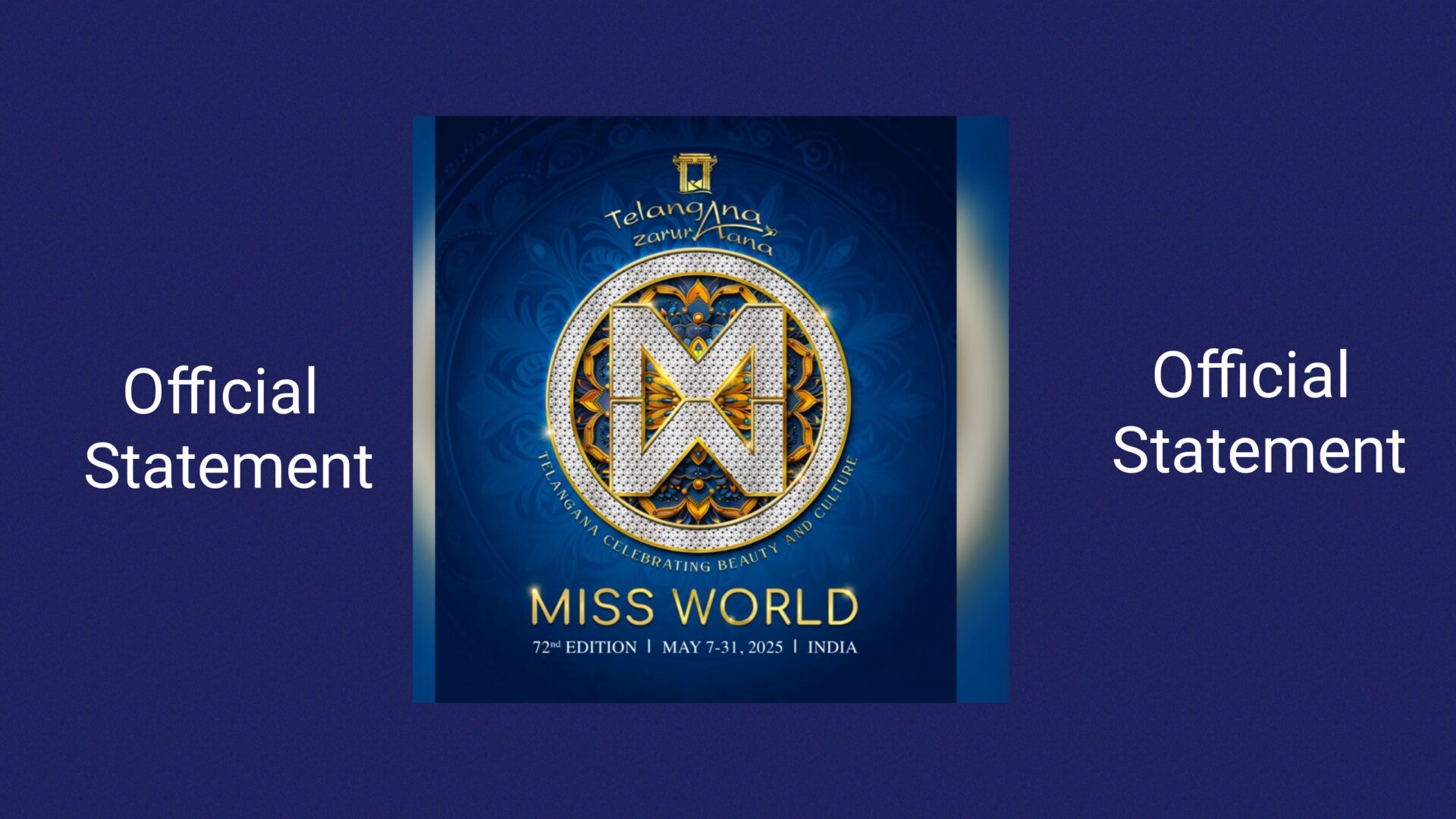 JULIA MORLEY – CBE CHAIRMAN & CEO OF THE MISS WORLD ORGANISATION STATEMENT
