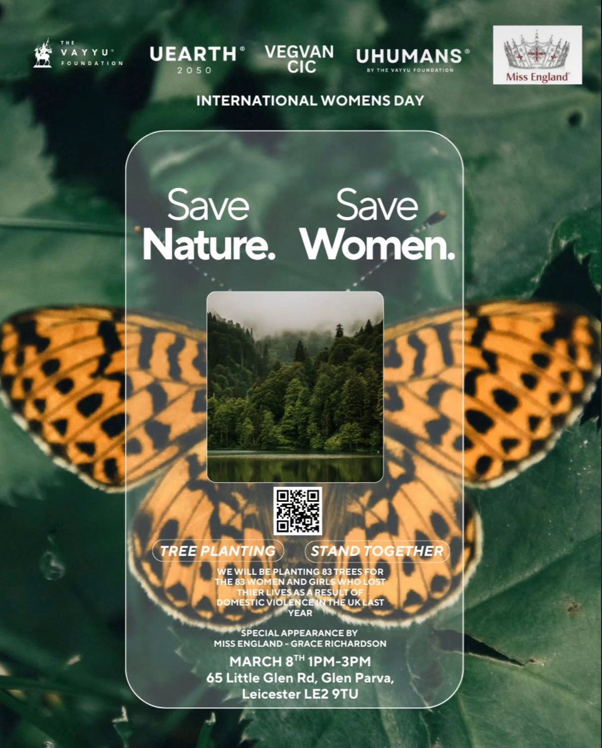 Miss England Marks International Women’s Day by Planting Trees for Victims of Domestic Violence