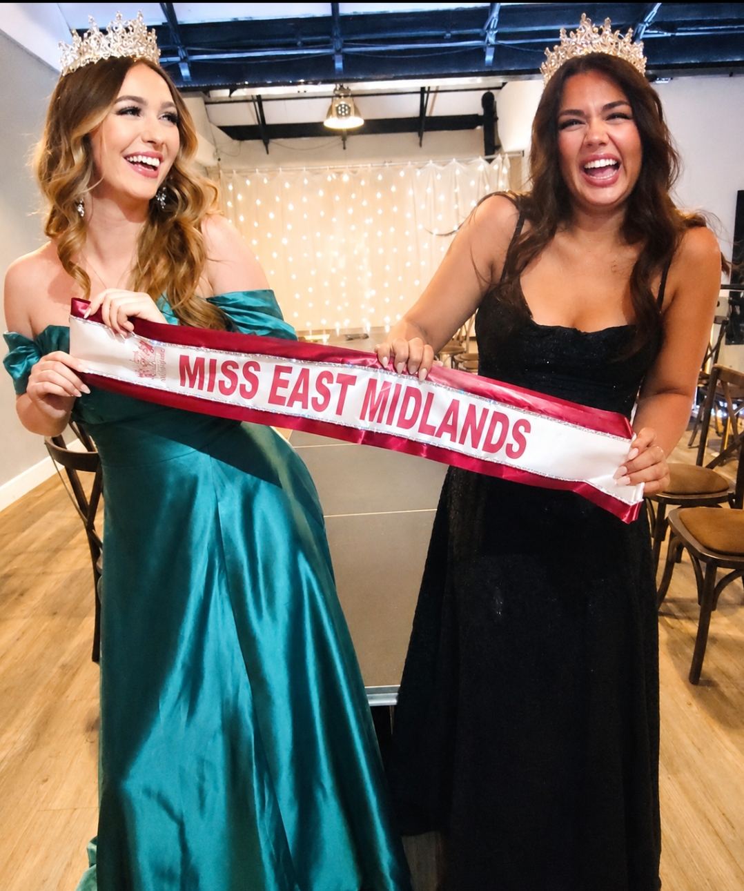 Double Victory! Miss England East Midlands Winners share a sash
